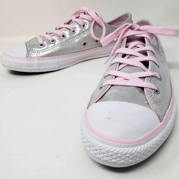 NEW! Converse Silver Pink Lace Ups - 5 - Picture 2 of 7
